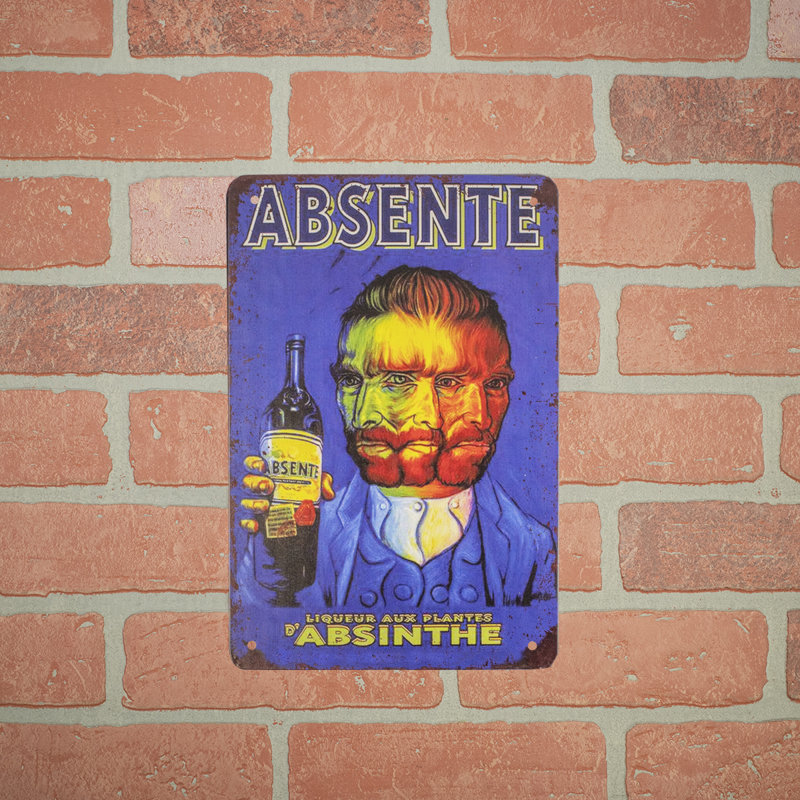Metal Retro Absinthe Van Gogh Alcohol Wall Art Absente Bar Pub Sign Home Decor Metal Retro Absinthe Van Gogh Alcohol Wall Art Absente Bar Pub Sign Home Decor
