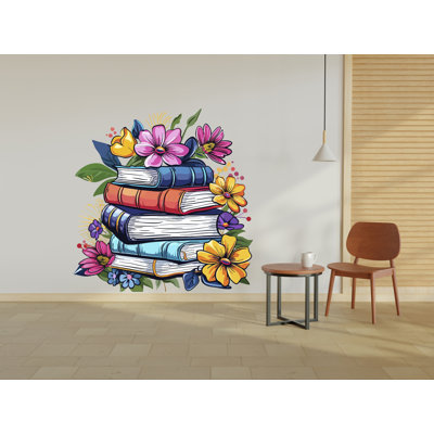 Library Floral Wall Art Decal, Library Wall Decal, Education Decals, Kids Room, Reading Room, Nurseries, School, Kids Gifts, Dorm Room 334RS