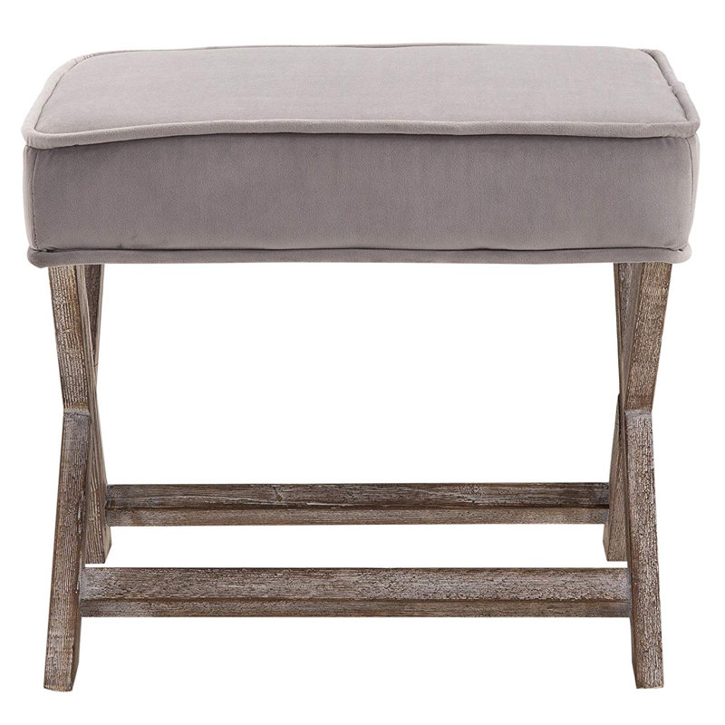 Clarksville 49.5cm Wide Rectangle Solid Colour Footstool Ottoman, Grey
