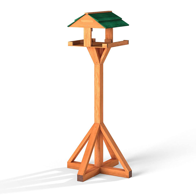 Annais Wood Freestanding Hopper Bird Feeder