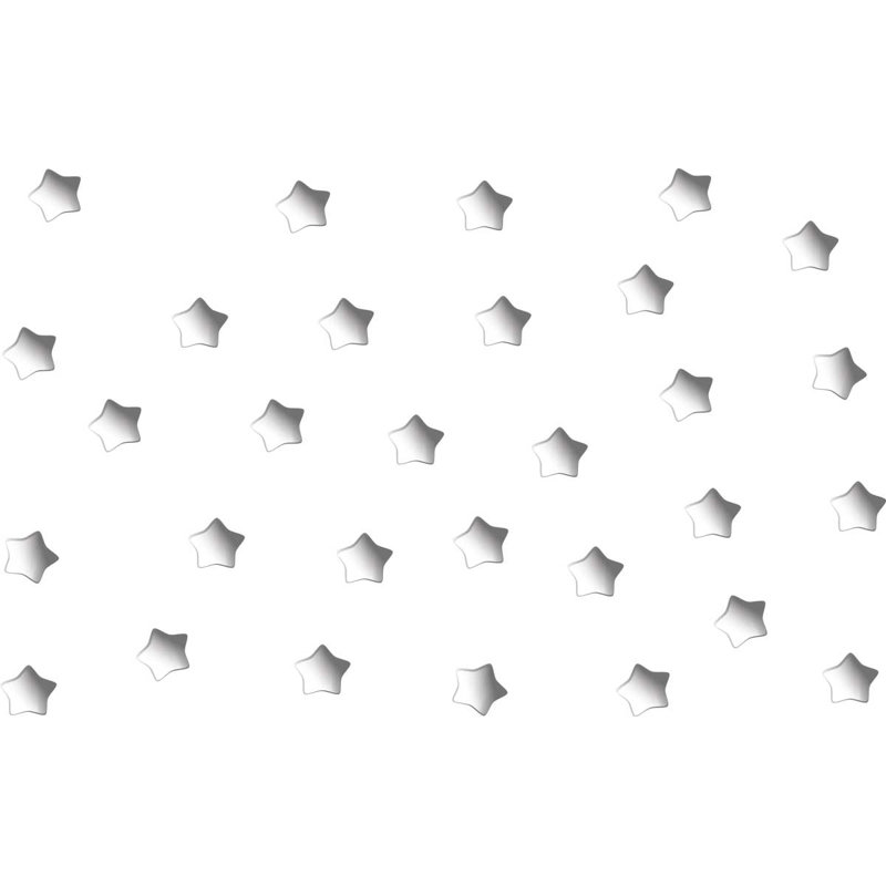 Décalcomanie murale étoile douce, Gris / blanc