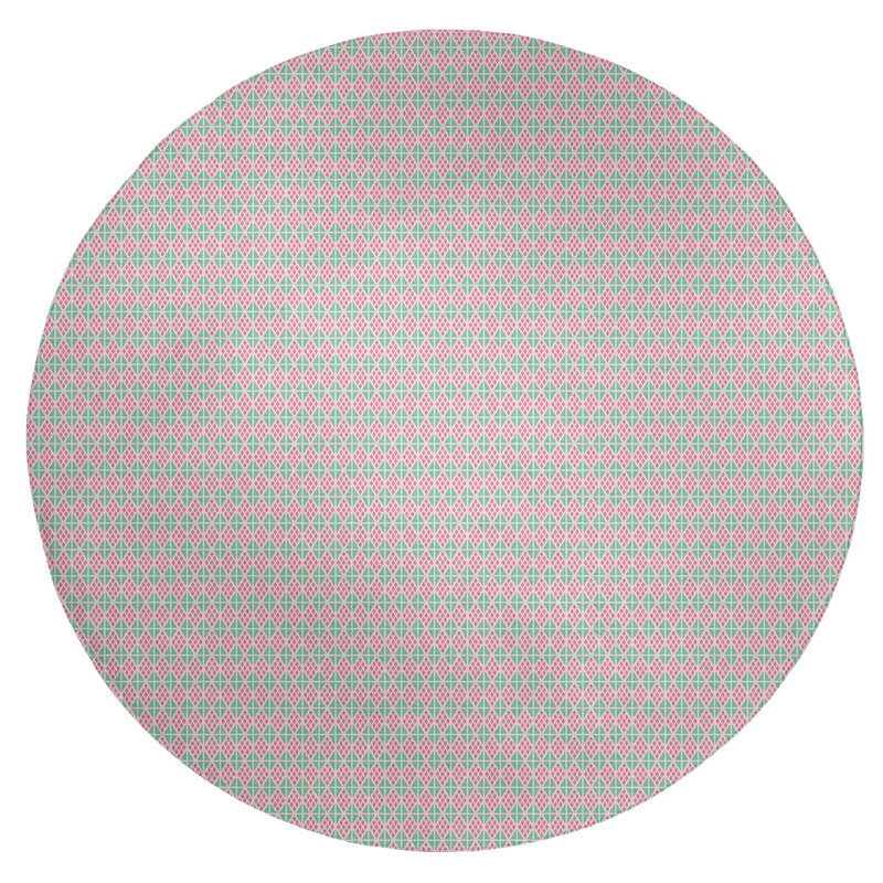 Tapis zone rose diamants, Rond 5 pi