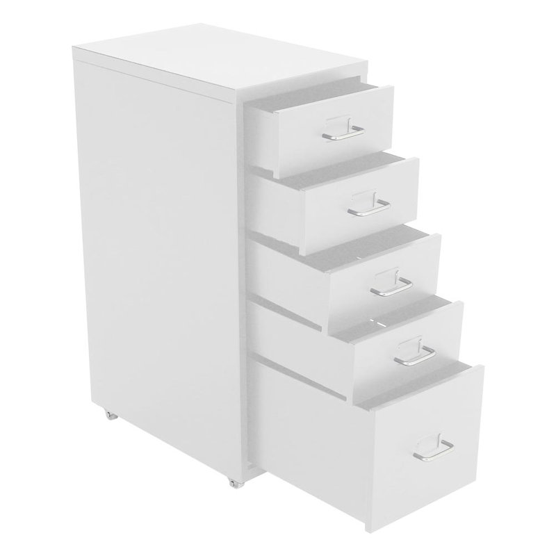 Eulus 28cm Wide 5 -Drawer File Cabinet, White