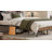 King Upholstered Bed Frame With LED Lights & Storage Headboard, Metal Platform Bed with Charging Station, No Box Spring Needed-1030543744