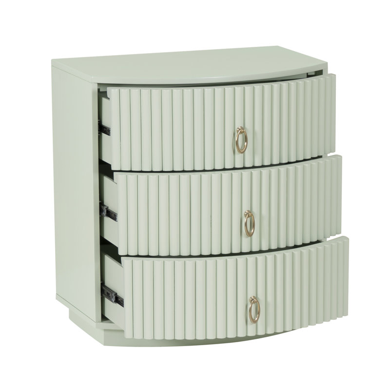 Colborne 3 Drawer Nightstand, Green