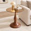 Table d'appoint ronde sur pied en verre trempé de 19,6 pouces-2060567933