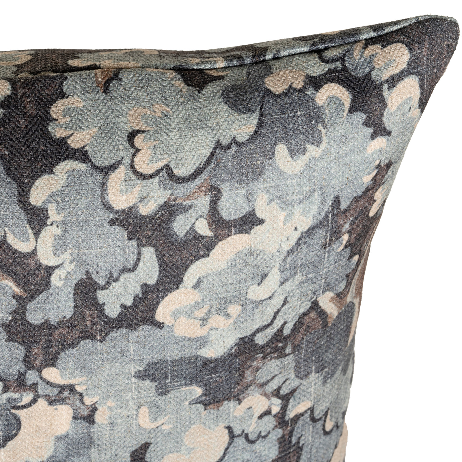 Cascade Abstract Botanical Accent Pillow, Blue, Square 20", Polyester