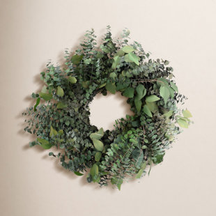 Handcrafted Preserved Eucalyptus Real Greenery 20'' Wreath