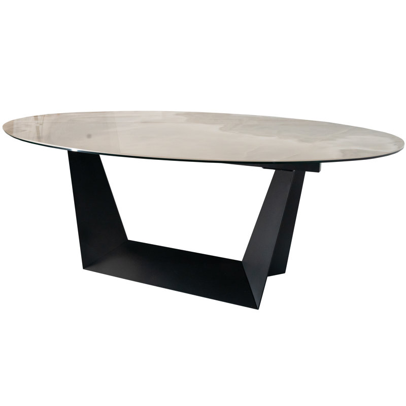 Bruge Oval Metal Base Dining Table