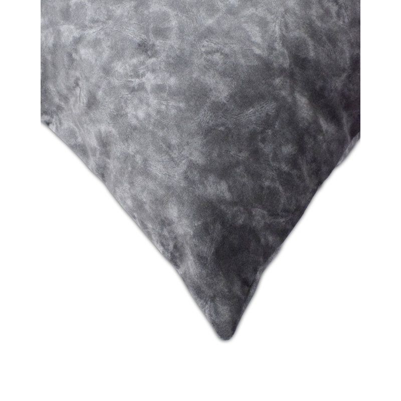 Housse de coussin carré en velours et insert, 18" x 18", Gris anthracite