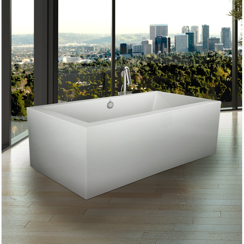 Chagall 72" x 38" Freestanding Air Bathtub, Polished Chrome