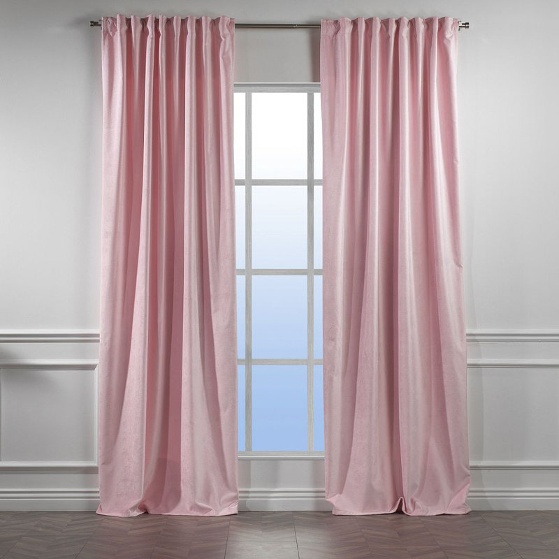 Panneau simple décoratif extra large en velours mat sur mesure, L 100 po x L 288 po, 75 rose