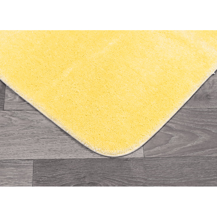 Mccluney Traditional Nylon Bath Rug with Non-Slip Backing Wade Logan Color: Rubber Ducky Yellow, Size: 24 W x 40 L