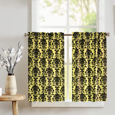Poplin Damask Floral Cafe Tier Curtains