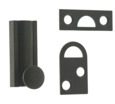 Solid Brass Surface Bolt, Matte Black