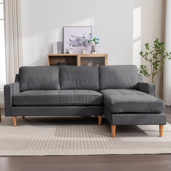 Ebern Designs Camodeca 84'' Linen Square Arm Sofa | Wayfair