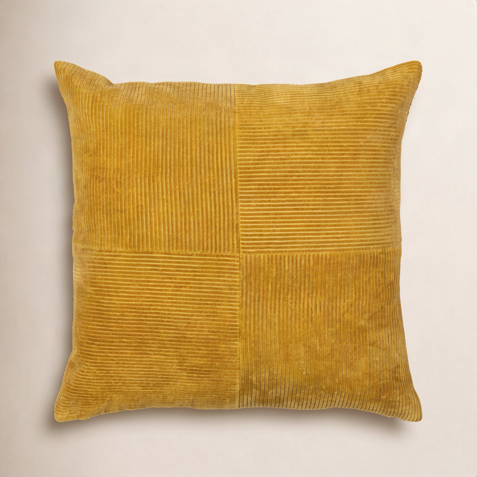 Selma Cotton Throw Pillow, 18" x 18", Mustard