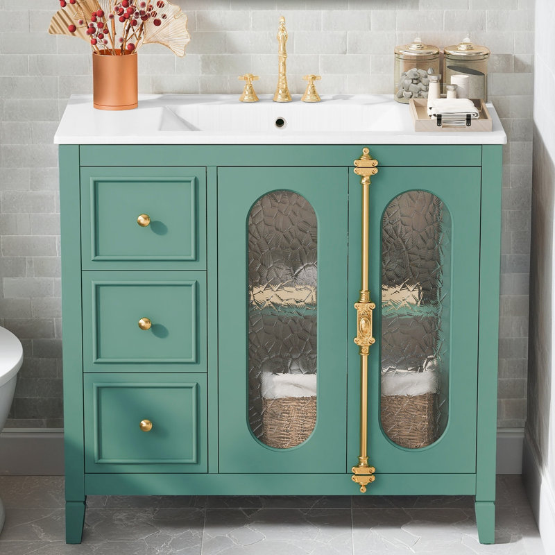 Meuble-lavabo simple 36 po avec plateau en céramique