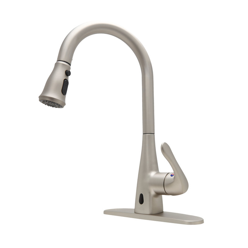 Robinet de cuisine sans contact avec capteur infrarouge avec plaque de pont JS 2 modes de pulvérisation