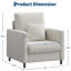 Fauteuil d'appoint pour canapé, canapé-lit en chenille pour la chambre à coucher, canapé d'appoint de salon sans outil, fauteuil confortable pour le salon, beige