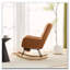 Chaise berçante à oreilles en tissu Teddy avec poche de rangement latérale, base en bois massif, sans assemblage-1429724876