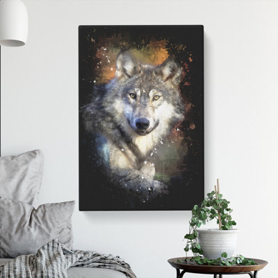 Wolf Vol.2 Paint Splash - Wrapped Canvas Print