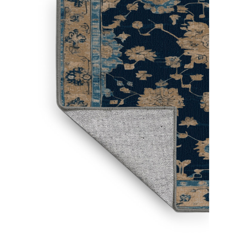 Tapis gris lavable à la machine, Rond 5 pi