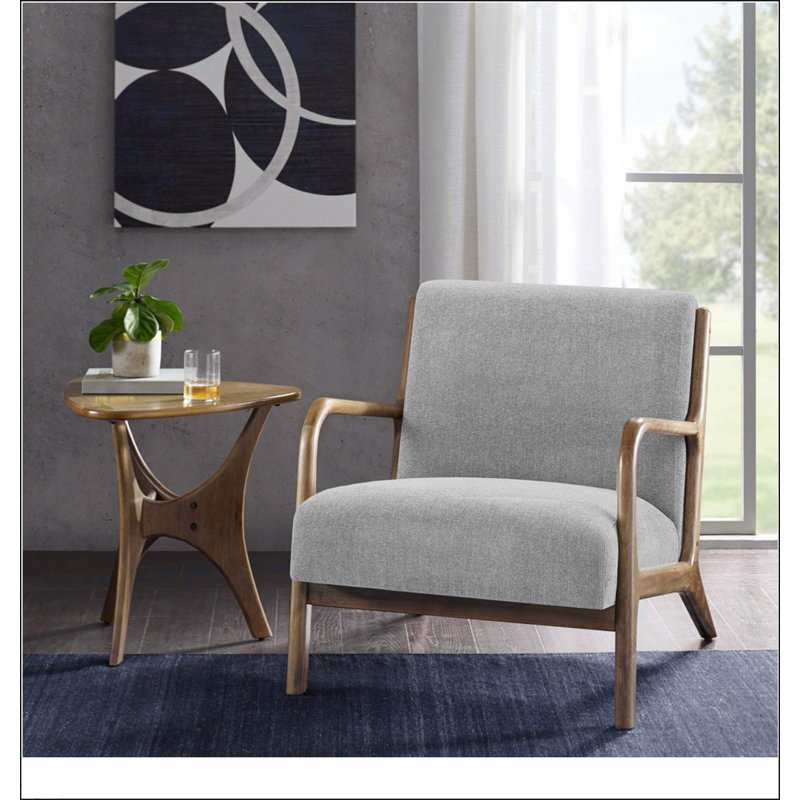 Chaise d'appoint rustique à dossier en rotin avec structure en bois franc massif, parfaite pour ajouter une touche de nature à vos intérieurs.