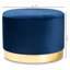 Repose-pieds de rangement rembourré bleu marine avec finition dorée Veer, H 17,49 po x l 23,37 po x P 23,37 po Veer