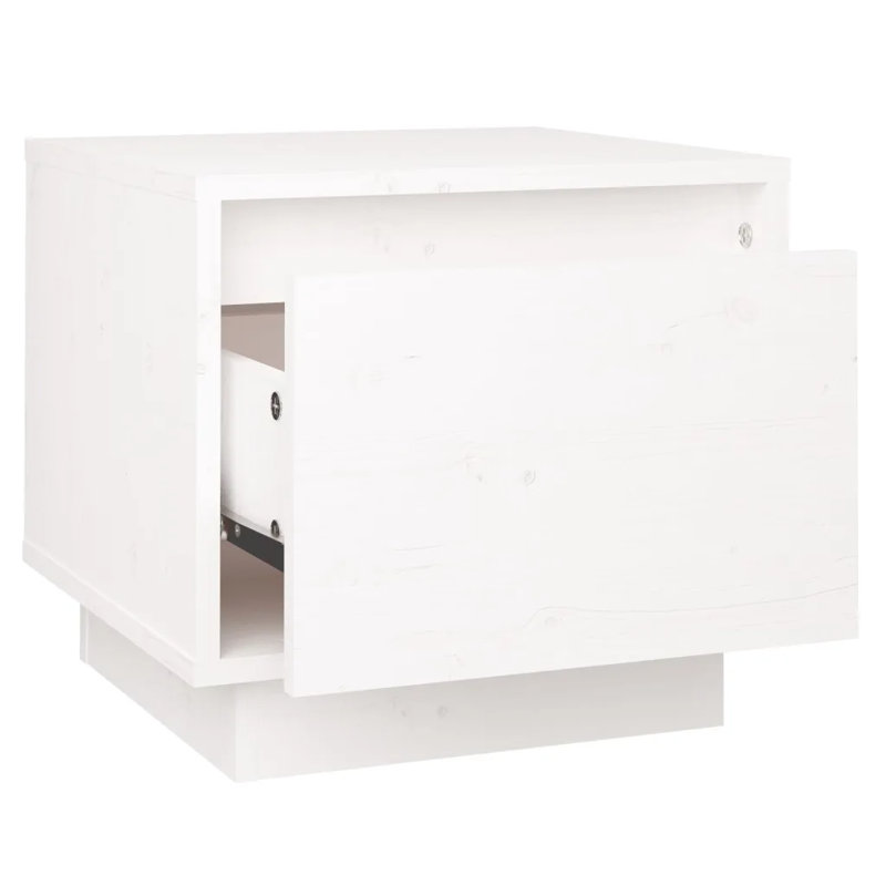 Gjinovefa 35cm W Solid Wood Bedside Table, White