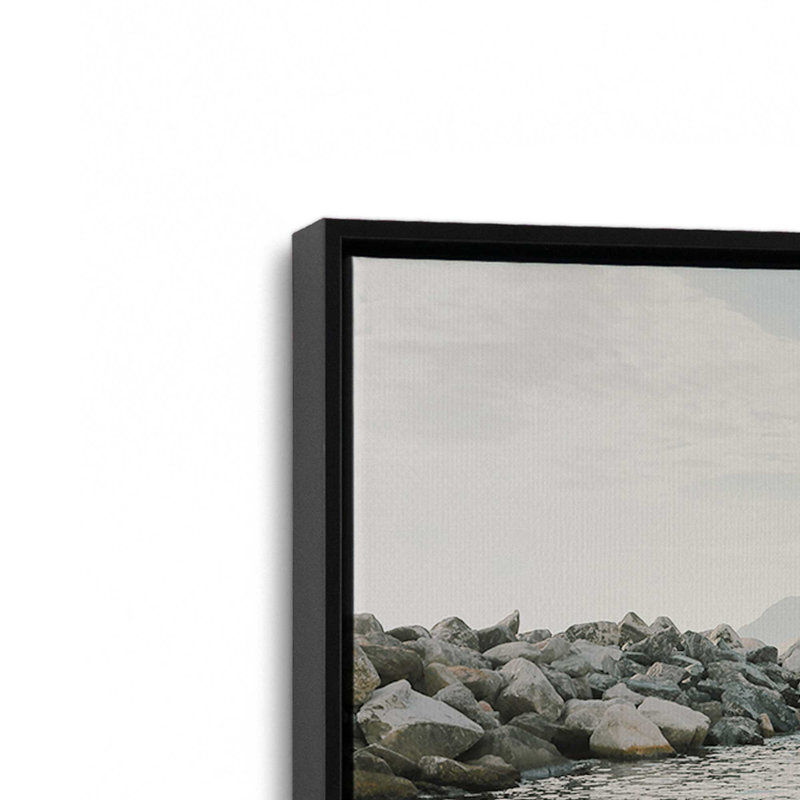 Dockside Dreams Canvas Print, 24.75" H x 36.75" W x 1.75" D, Satin Black Floater Framed