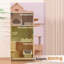 Maison pour chat en bois massif avec lumière magnétique, compatible avec les bacs à litière automatiques