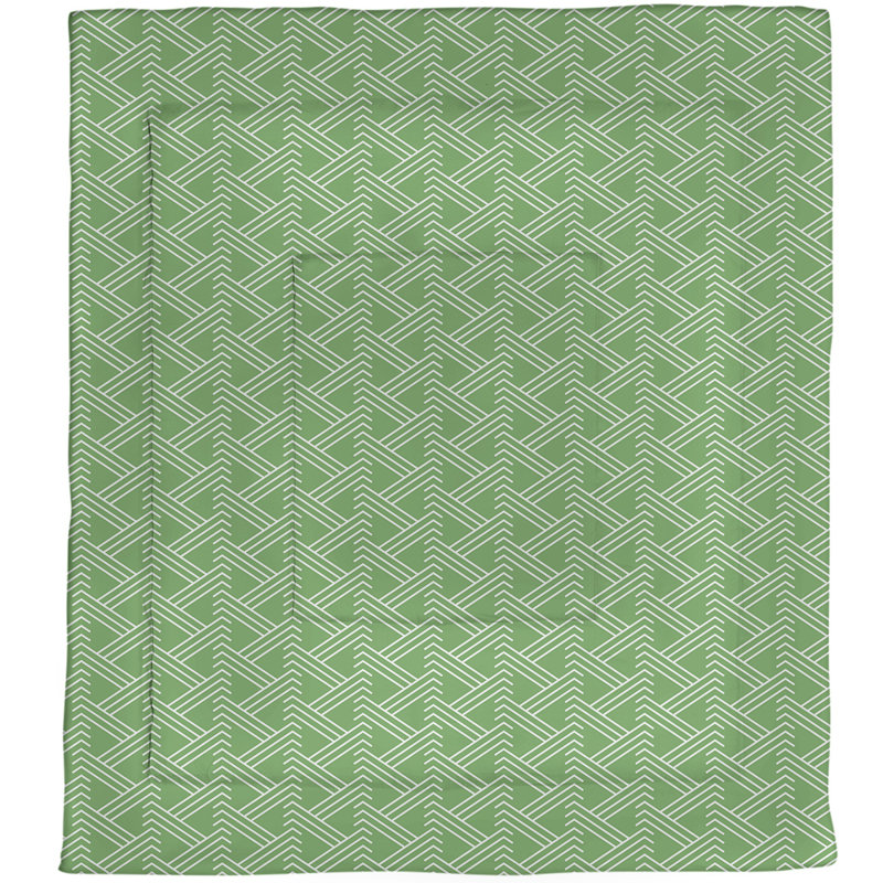Édredon simple réversible en microfibre à motif Zig Zag, Édredon très grand, Vert/blanc