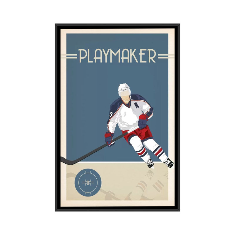 « playmaker », impression sur toile, H 60 po x l 40po x P 1,5 po, Toile avec cadre noir, Pas de tapis