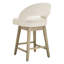 Tabouret de comptoir pivotant rembourré de 26 po avec pieds en bois massif Neta (ensemble de 2)-120429762
