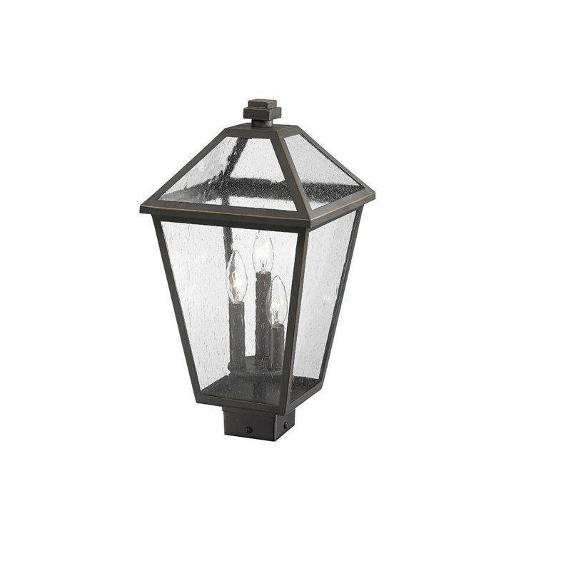 Tête de lanterne câblée 1 lumière Anaye, Bronze huilé, À bulles, H 22,75 po x l 12,25 po x P 12,25 po