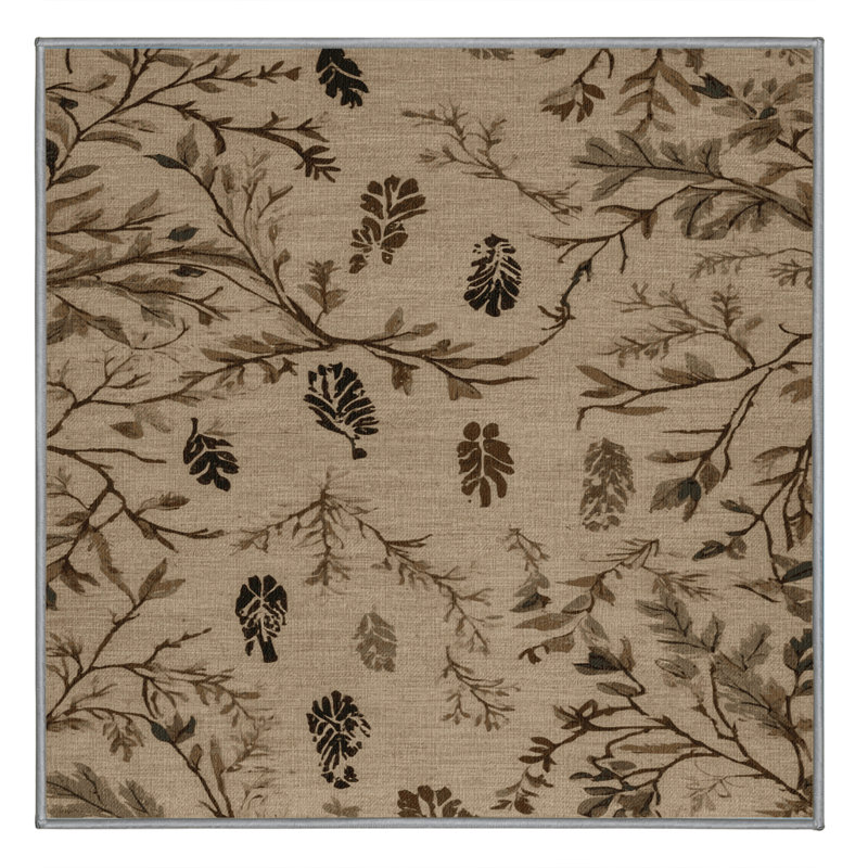 Machine Washable Nature Gray Area Rug, Square 7'
