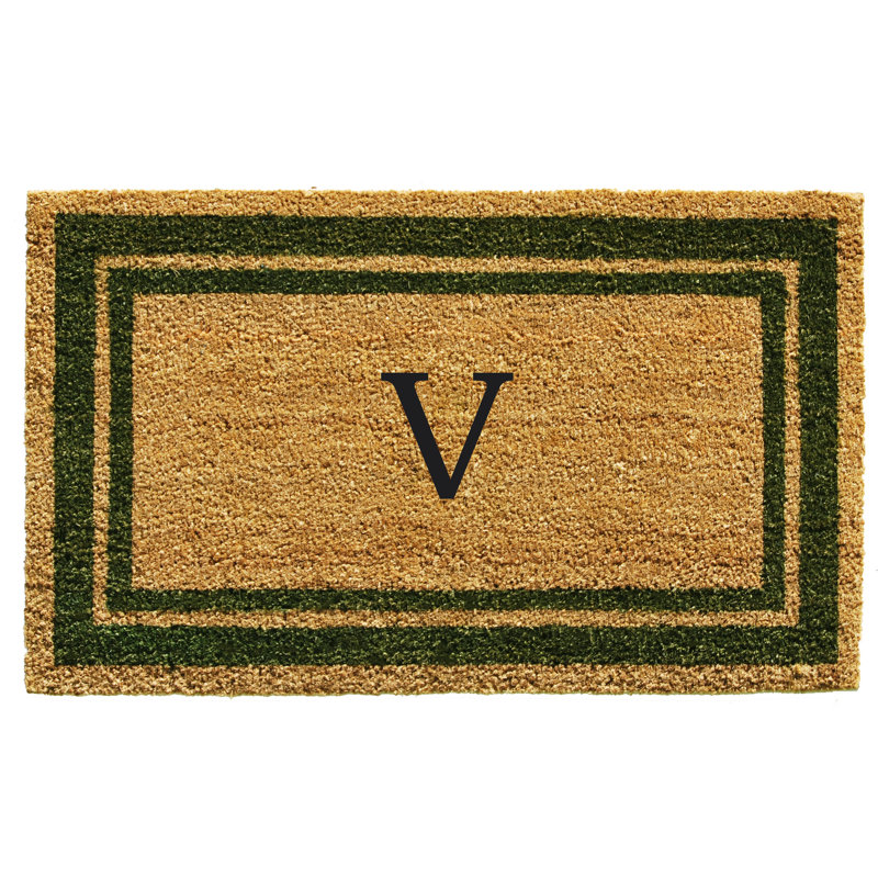 Tapis d'entrée antidérapant Stortz, Rectangle 2 pi x 3 pi, V, Vert sauge / brun