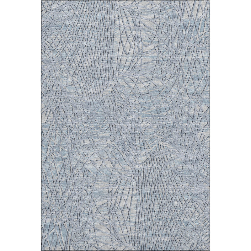 Premium Machine Washable Mayfield AMF35 Abstract Rug, Blue, 10' x 14'