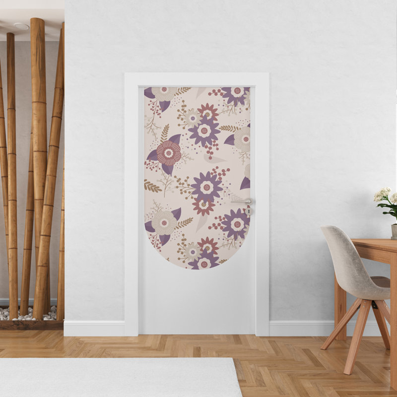 Décalcomanie murale Boho floral, autocollant d'arche de lit, décalque mural de haie, décalque mural arche, décor de porte Boho, vinyle mural arche, arche de lit très grand lit 167LU
