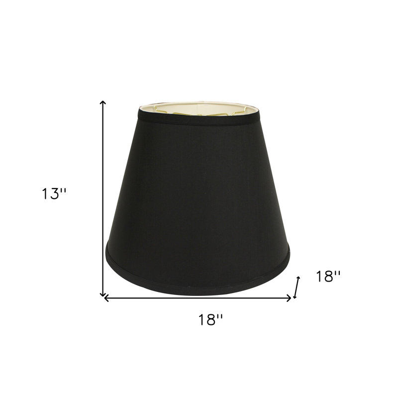 Abat-jour rigide incliné Shantung, H 13 po x l 18 po x P 18 po, Noir
