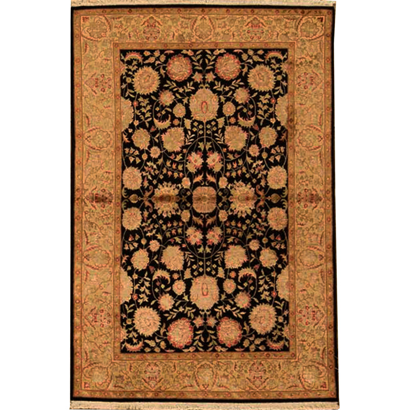Hand Woven Silk and Wool Oriental Area Rug