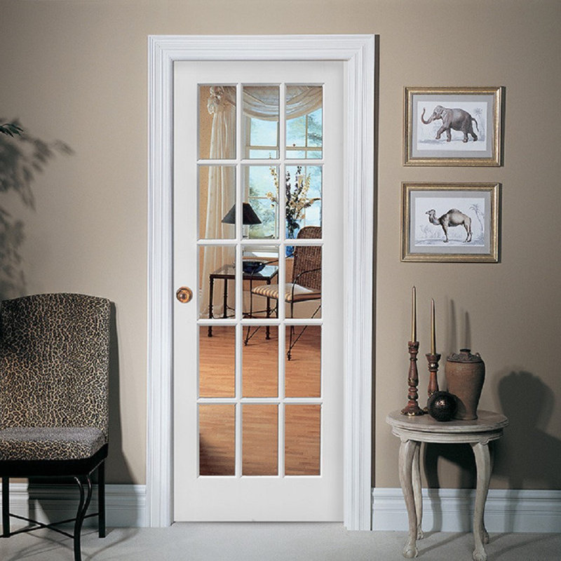 Porte intérieure en panneau de fibres à densité moyenne apprêté 15-Lite, 32 po x 80 po, Côté droit