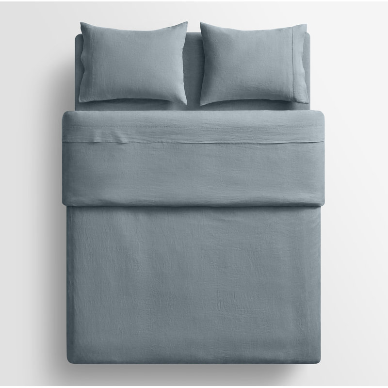 Sheet Set, Full Sheet Set + 2 Pillowcases, Gray Blue
