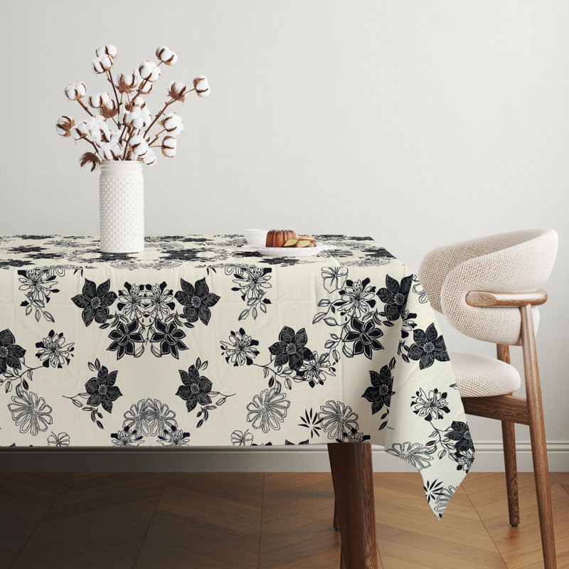 Elegant Tablecloth (55 x 86 inches), 65% Cotton / 35% Polyester, Easy Clean, Machine Washable, Tumble Dryer Safe, Ironable | Perfect for Dining Room or Special Occasions, Durable & Stylish Home Essential