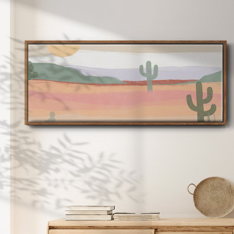 Cactus Plateau II- Framed Canvas, 20" H x 50" W