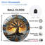 Horloge murale en bois fabriquée à la main avec art coucher de soleil - Horloge murale moderne en verre 12 po