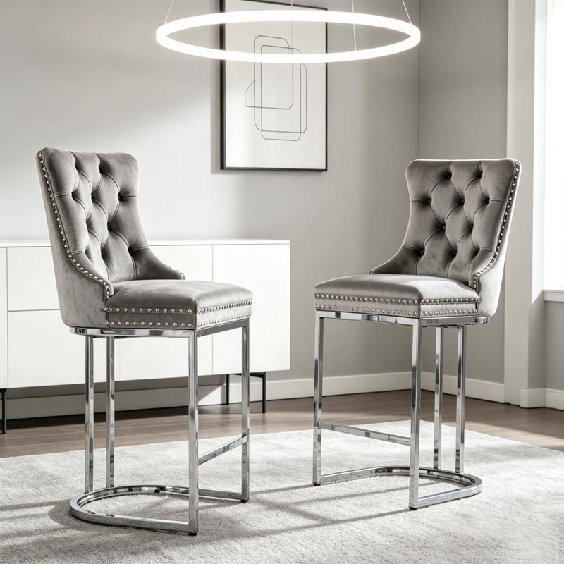 Ensemble de tabourets de bar 26 po, Gris