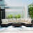 5 Pieces All-Weather Brown PE Rattan Wicker Sofa Set Outdoor Patio