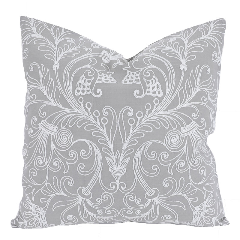  Coussin décoratif Jacquard Crewel, Gris